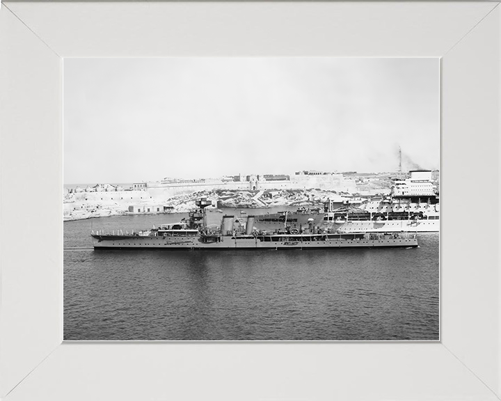 HMS Coventry (D43) Royal Navy C Class Light Cruiser Port side Photo Print Wall Art Decor Posters, Prints, & Visual Artwork Hampshire Prints 10 x 8 White Frame No