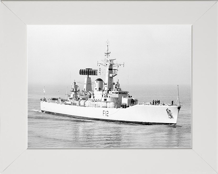 HMS Achilles (F12) Royal Navy Leander Class Frigate Photo Print Entering Harbour Warship Wall Art Posters, Prints, & Visual Artwork Hampshire Prints 10 x 8 White Frame No