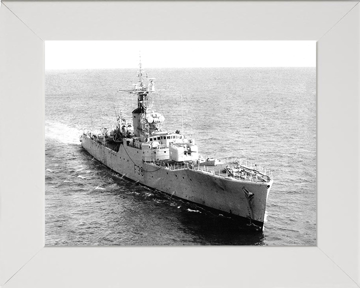 HMS Whitby (F36) Photo Print - At Sea 1962 - Royal Navy Whitby Class Frigate Posters, Prints, & Visual Artwork Hampshire Prints 10 x 8 White Frame No