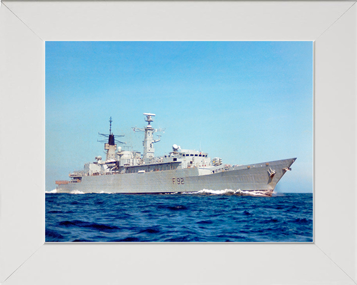 HMS Boxer (F92) Royal Navy Type 22 Frigate Low Starboard View Photo Print Wall Art Decor Posters, Prints, & Visual Artwork Hampshire Prints 10 x 8 White Frame No