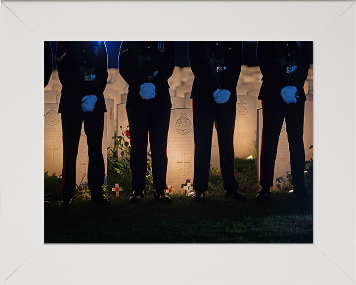 Soldiers with Commonwealth War Graves 2024 Photo Print - British Army Posters, Prints, & Visual Artwork Hampshire Prints 10 x 8 White Frame No