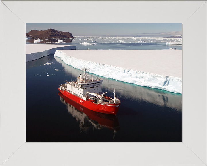 HMS Endurance (A171) Photo Print - Antarctic 2007 - Royal Navy Ice Breaker Patrol Ship Hampshire Prints 10 x 8 White frame No