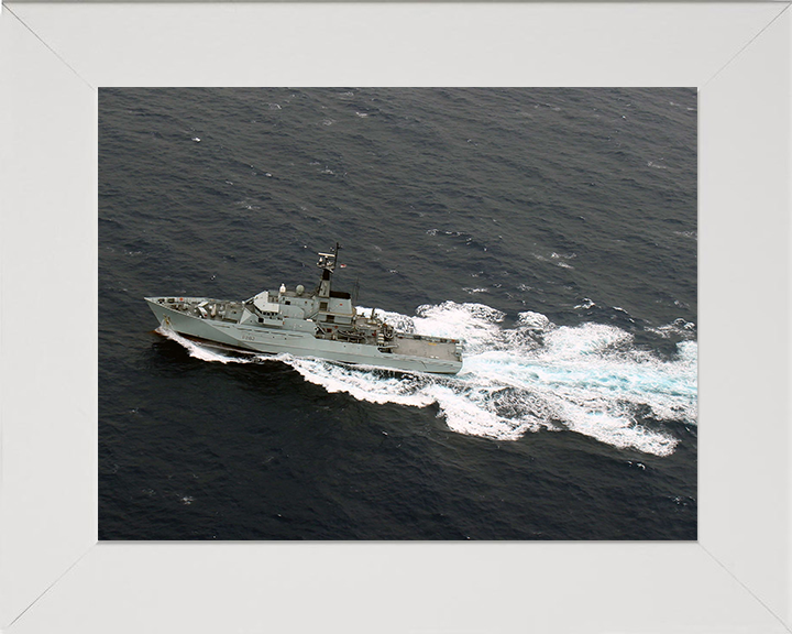 HMS Severn (P282) Photo Print - Caribbean 2015 - Royal Navy River Class Patrol Vessel Hampshire Prints 10 x 8 White Frame No