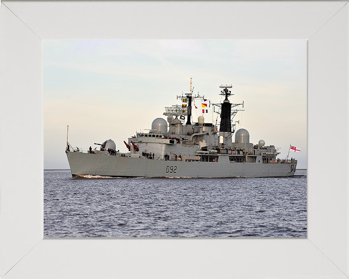 HMS Liverpool (D92) Photo Print - Entering Liverpool 2011 - Royal Navy Type 42 Destroyer Posters, Prints, & Visual Artwork Hampshire Prints 10 x 8 White Frame No