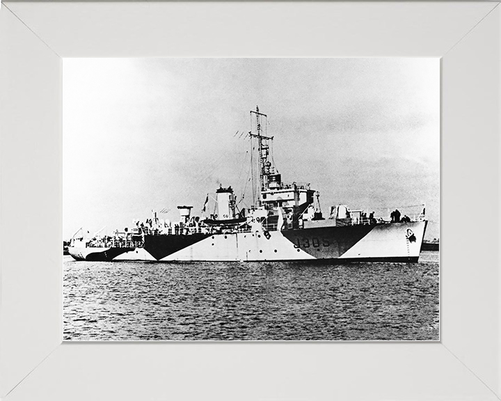 HMS Brave (J305) Royal Navy Algerine Class Minesweeper Starboard Side View Photo Print Wall Art Decor Posters, Prints, & Visual Artwork Hampshire Prints 10 x 8 White Frame No