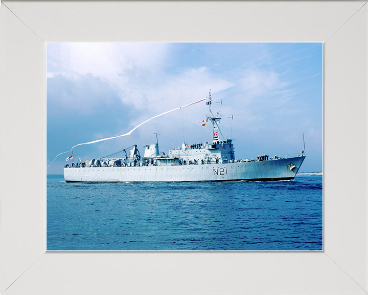 HMS Abdiel (N21) Royal Navy Abdiel Class Minelayer Photo Print Paying Off Warship Wall Art Posters, Prints, & Visual Artwork Hampshire Prints 10 x 8 White Frame No