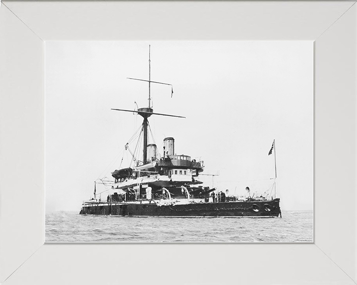 HMS Devastation (1871) Royal Navy Devastation Class Turret Ship Starboard Side Photo Print Wall Art Decor Posters, Prints, & Visual Artwork Hampshire Prints 10 x 8 White Frame No