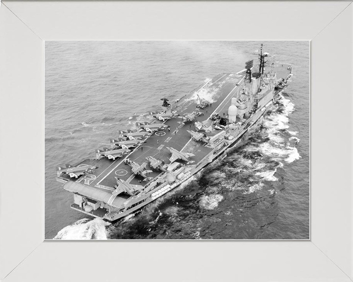 HMS Ark Royal (R09) Royal Navy Audacious Class Aircraft Carrier Flight Deck View Photo Print Wall Art Decor Posters, Prints, & Visual Artwork Hampshire Prints 10 x 8 White Frame No
