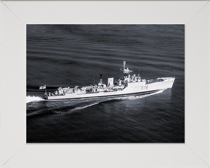 HMS Blackwood (F78) Photo Print - At Sea 1957 - Royal Navy Blackwood Class Frigate Posters, Prints, & Visual Artwork Hampshire Prints 10 x 8 White Frame No
