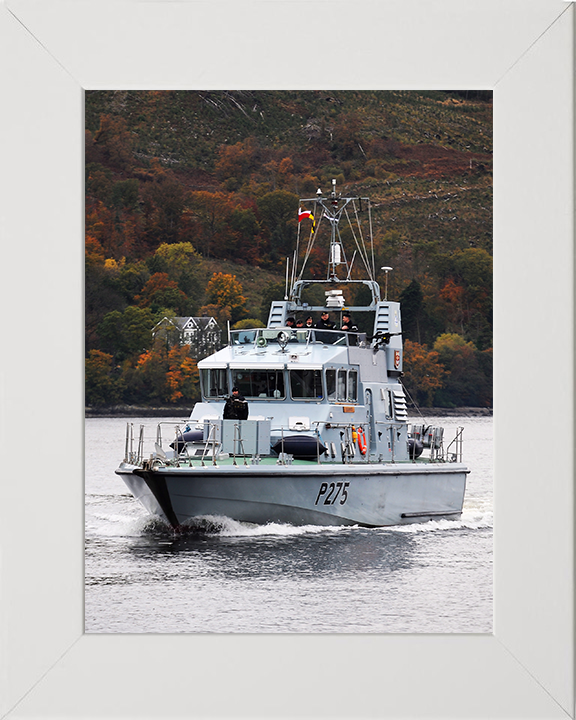 HMS Raider (P275) Photo Print - At Sea 2012 - Royal Navy Archer Class P2000 Patrol Vessel Hampshire Prints 10 x 8 White Frame No