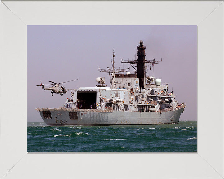 HMS Somerset F82 | Photo Print | Framed Print | Poster | Type 23 | Frigate | Royal Navy Hampshire Prints 10 x 8 White Frame No