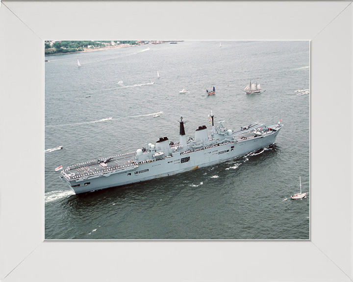 HMS Ark Royal (R07) Royal Navy Invincible Class Aircraft Carrier New York Harbor Photo Print Wall Art Decor Posters, Prints, & Visual Artwork Hampshire Prints 10 x 8 White Frame No