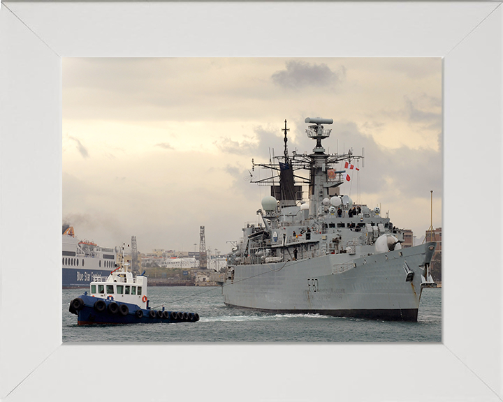 HMS Chatham (F87) Photo Print - Leaving Piraeus 2010 - Royal Navy Type 22 Frigate Posters, Prints, & Visual Artwork Hampshire Prints 10 x 8 White Frame No