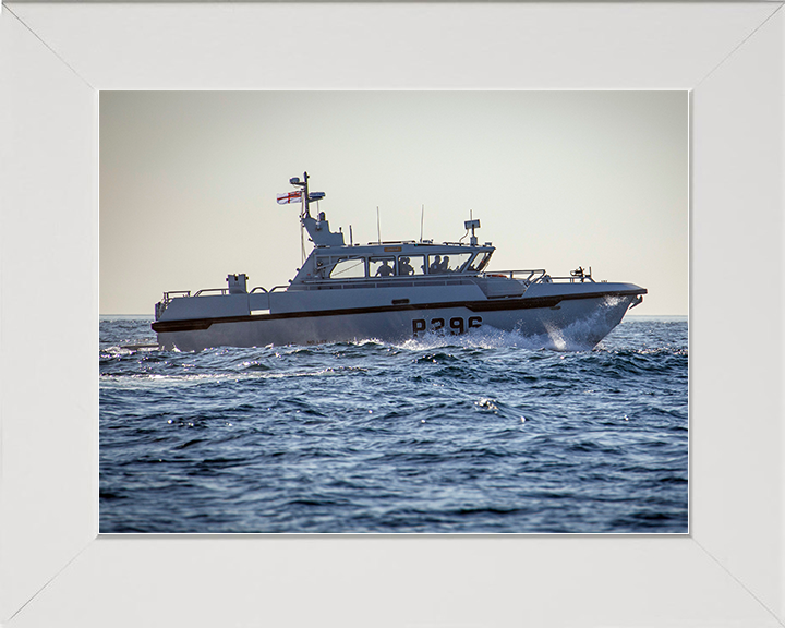 HMS Dagger (P296) Royal Navy Cutlass Class Patrol Vessel Starboard View Photo Print Wall Art Decor Posters, Prints, & Visual Artwork Hampshire Prints 10 x 8 White Frame No