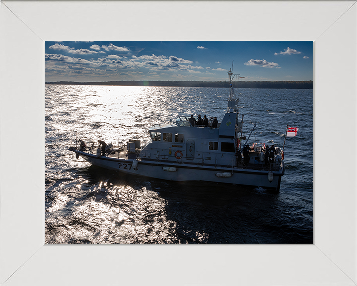 HMS Pursuer (P273) Photo Print - At Sea 2025 - Royal Navy Archer Class P2000 Patrol Vessel Hampshire Prints 10 x 8 White Frame No