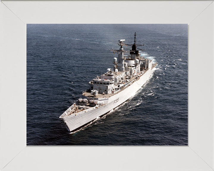 HMS London (F95) Photo Print - High Port Bow View - Royal Navy Type 22 Frigate Hampshire Prints 10 x 8 White Frame No