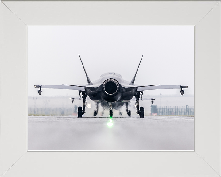RAF F-35B Lightning Takeoff Rear View Royal Air Force Aircraft Photo Print Wall Art Aviation Decor UK Posters, Prints, & Visual Artwork Hampshire Prints 10 x 8 White Frame No