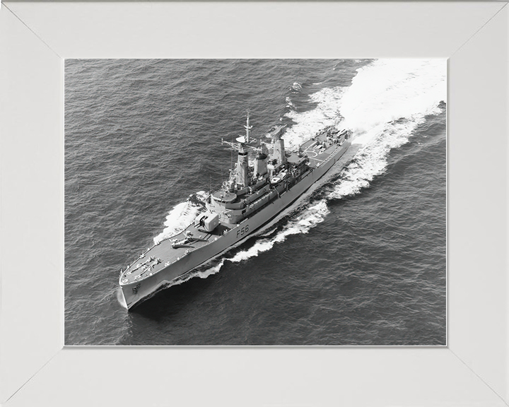 HMS Argonaut (F56) Royal Navy Leander Class Frigate From The Air Photo Print Wall Art Decor Posters, Prints, & Visual Artwork Hampshire Prints 10 x 8 White Frame No