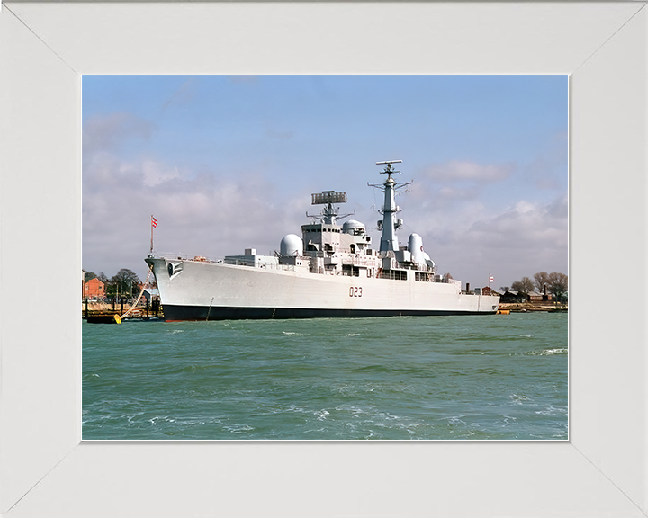HMS Bristol (D23) Royal Navy Type 82 Destroyer At Whale Island Photo Print Wall Art Decor Posters, Prints, & Visual Artwork Hampshire Prints 10 x 8 White Frame No
