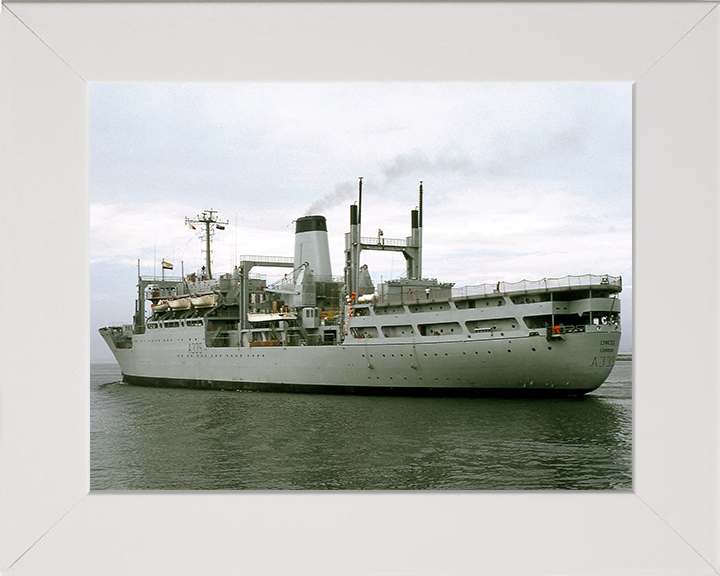 RFA Lyness (A339) Photo Print - Port Quarter View - Royal Fleet Auxiliary Stores Ship Hampshire Prints 10 x 8 White Frame No