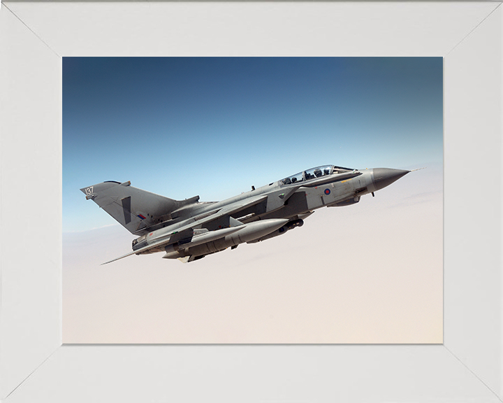 RAF Tornado GR4 Jet on patrol over the Middle East Photo Print - Royal Air Force Aircraft Posters, Prints, & Visual Artwork Hampshire Prints 10 x 8 White Frame No
