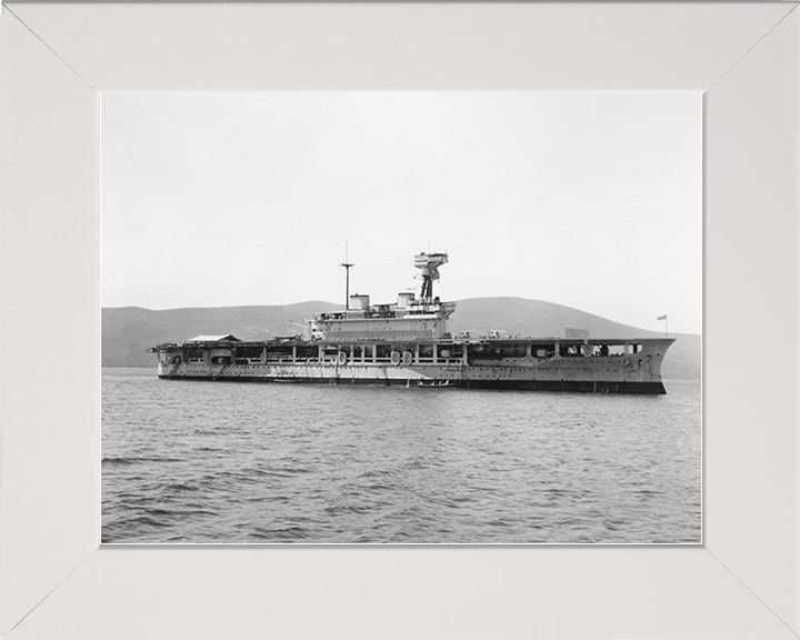 HMS Eagle (94) Royal Navy Eagle Class Aircraft Carrier Starboard Side Photo Print Wall Art Decor Posters, Prints, & Visual Artwork Hampshire Prints 10 x 8 White Frame No