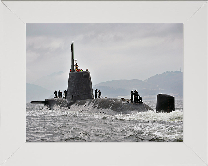 HMS Astute (S119) Photo Print - Faslane Return 2012 - Royal Navy Astute Class Submarine Hampshire Prints 10 x 8 White Frame No