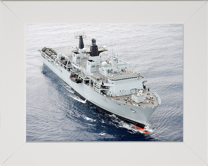 HMS Bulwark (L15) Photo Print - At Sea 2012 - Royal Navy Albion Class Amphibious Ship Hampshire Prints 10 x 8 White Frame No