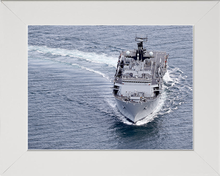 HMS Albion (L14) Royal Navy Albion Class Amphibious Ship Hard Turn at Sea Photo Print Wall Art Naval Decor Posters, Prints, & Visual Artwork Hampshire Prints 10 x 8 White Frame No