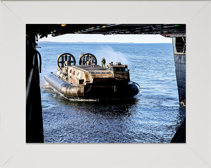 Royal Marines Landing craft Air Cushioned LCAC Hovercraft | Photo Print | Framed Print | Military | Commando | Wall Art | Decor | Photography Hampshire Prints 10 x 8 White Frame No