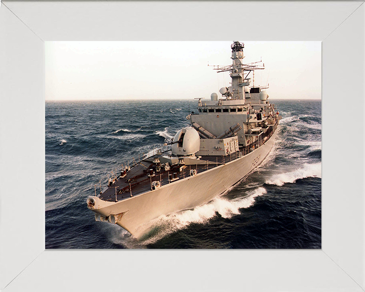 HMS Argyll (F231) Photo Print - At Sea 2002 - Royal Navy Type 23 Frigate Posters, Prints, & Visual Artwork Hampshire Prints 10 x 8 White Frame No