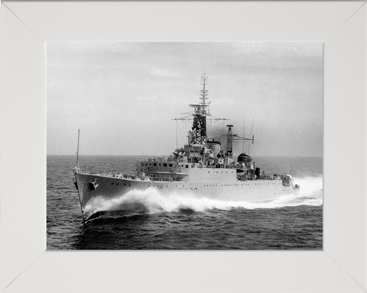HMS Ursa (F200) - At Sea 1954 - Royal Navy U Class Destroyer Photo Print Wall Art Naval Decor UK Posters, Prints, & Visual Artwork Hampshire Prints 10 x 8 White Frame No