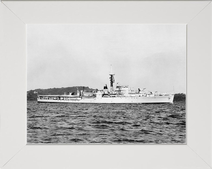 HMS Crane (U23) Royal Navy Black Swan Class Sloop Starboard Beam View Photo Print Wall Art Decor Posters, Prints, & Visual Artwork Hampshire Prints 10 x 8 White Frame No
