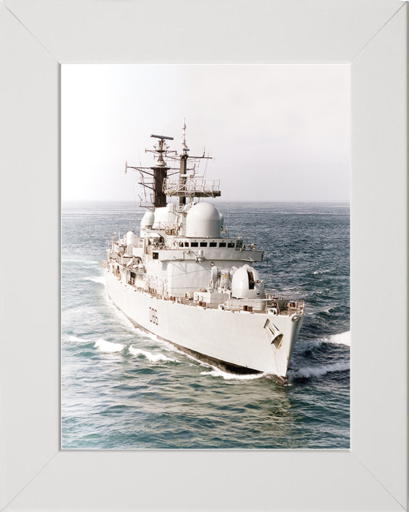 HMS Birmingham (D86) Royal Navy Type 42 Destroyer Underway Photo Print Wall Art Decor Posters, Prints, & Visual Artwork Hampshire Prints 10 x 8 White Frame No