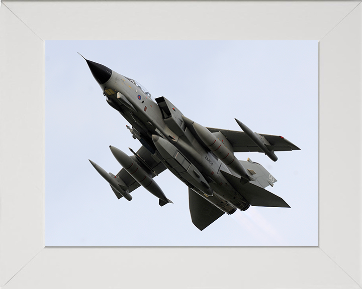 RAF Tornado GR4 Jet During Takeoff Photo Print - Royal Air Force Aircraft Posters, Prints, & Visual Artwork Hampshire Prints 10 x 8 White Frame No