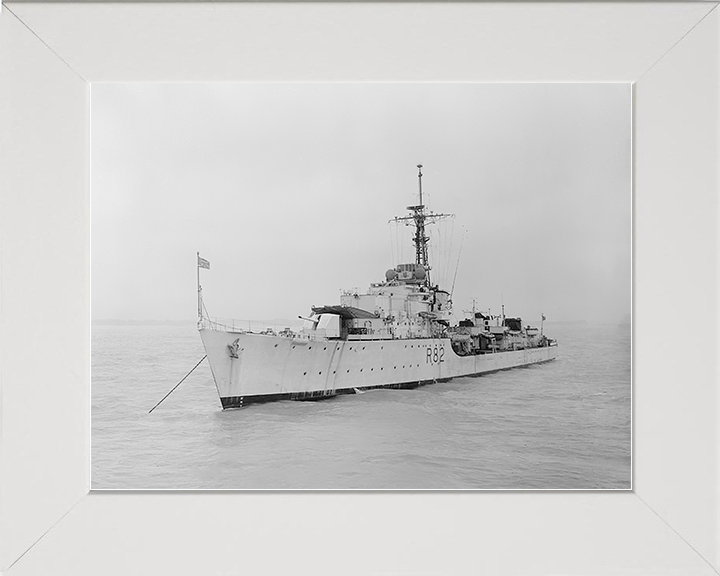 HMS Creole (R82) Royal Navy C Class Destroyer At Anchor Photo Print Wall Art Decor Posters, Prints, & Visual Artwork Hampshire Prints 10 x 8 White Frame No