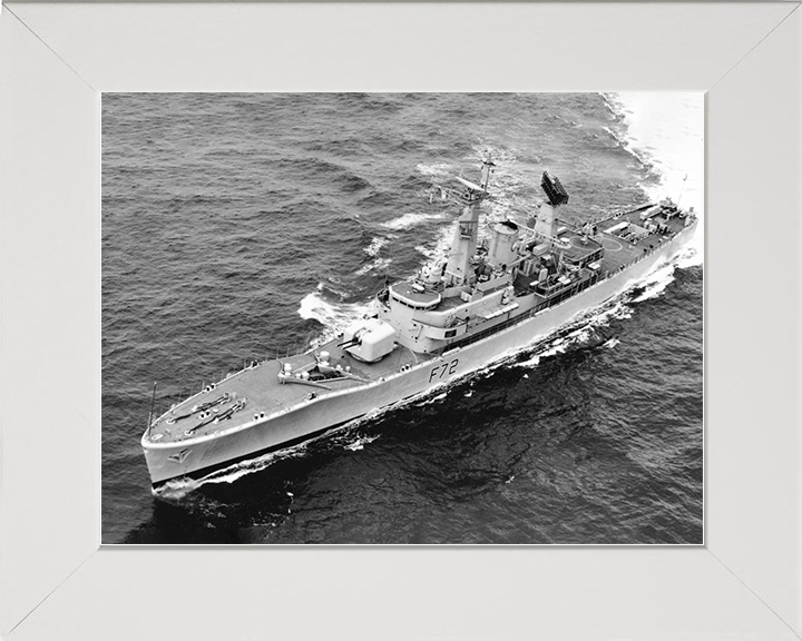 HMS Ariadne (F72) Royal Navy Leander Class Frigate From Above Photo Print Wall Art Decor Posters, Prints, & Visual Artwork Hampshire Prints 10 x 8 White Frame No