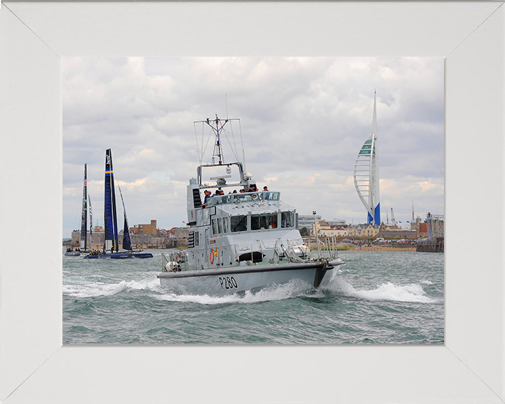 HMS Dasher (P280) Photo Print - Southsea 2015 - Royal Navy Archer Class P2000 Patrol Vessel Posters, Prints, & Visual Artwork Hampshire Prints 10 x 8 White Frame No