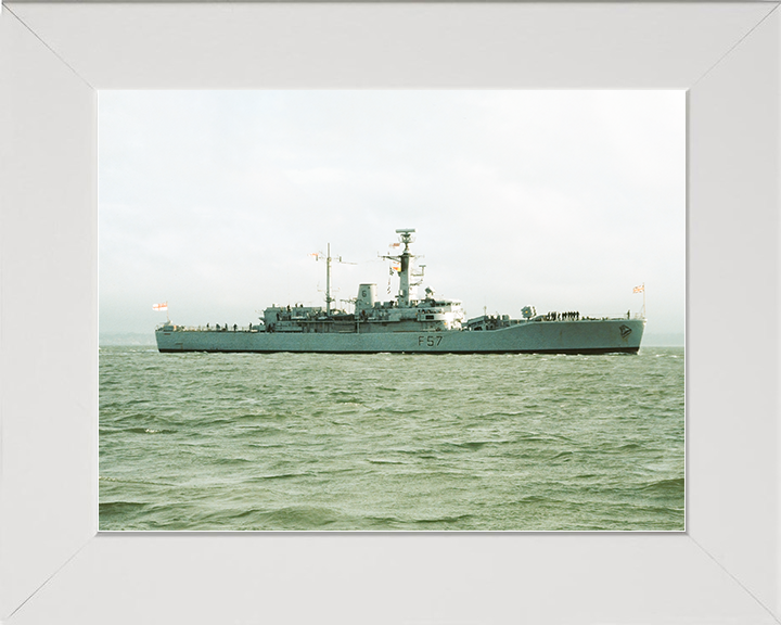 HMS Andromeda (F57) Royal Navy Leander Class Frigate Starboard Beam View Photo Print Wall Art Decor Posters, Prints, & Visual Artwork Hampshire Prints 10 x 8 White Frame No