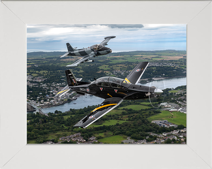 RAF T-6 Texan and a Strikemaster jet Photo Print - Royal Air Force Aircraft Hampshire Prints 10 x 8 White Frame No