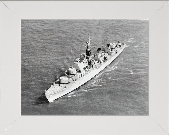 HMS Diamond (D35) Royal Navy Daring Class Destroyer High Port Bow View Photo Print Wall Art Decor Posters, Prints, & Visual Artwork Hampshire Prints 10 x 8 White Frame No