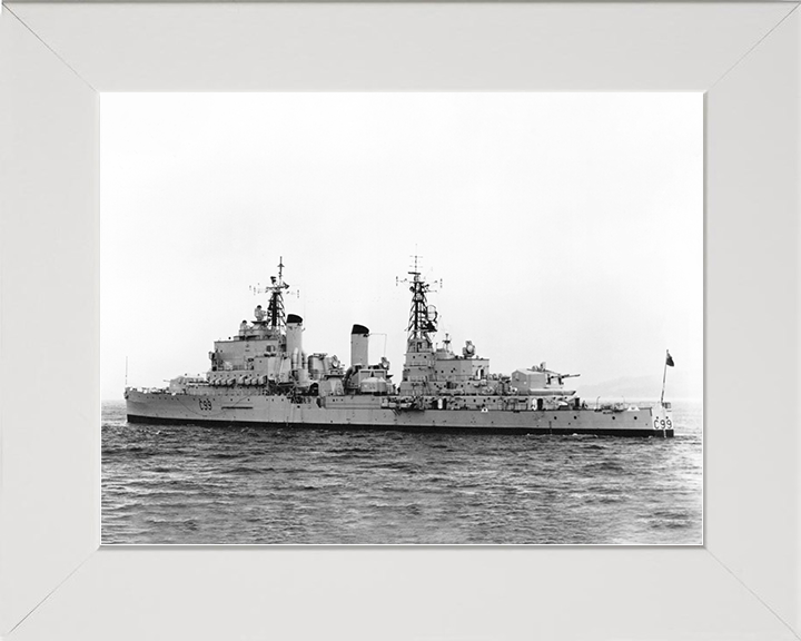 HMS Blake (C99) Royal Navy Tiger Class Light Cruiser At Sea 1961 Photo Print Wall Art Decor Posters, Prints, & Visual Artwork Hampshire Prints 10 x 8 White Frame No