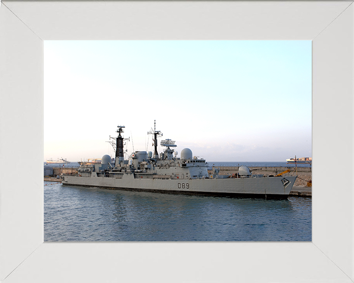 HMS Exeter (D89) Photo Print - Gibraltar 2007 - Royal Navy Type 42 Destroyer Posters, Prints, & Visual Artwork Hampshire Prints 10 x 8 White Frame No