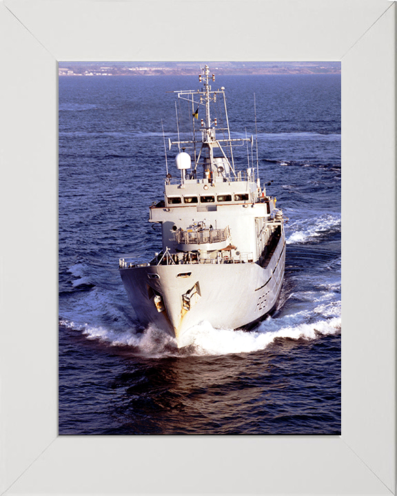 HMS Guernsey (P297) Photo Print - Bow View – Royal Navy Island Class Patrol Vessel Hampshire Prints 10 x 8 White Frame No