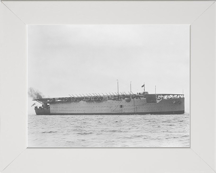 HMS Argus (I49) Royal Navy Aircraft Carrier Starboard Side View Photo Print Wall Art Decor Posters, Prints, & Visual Artwork Hampshire Prints 10 x 8 White Frame No