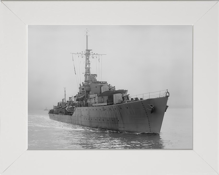 HMS Zealous (R39) Photo Print - River Mersey - Royal Navy Z Class Destroyer Hampshire Prints 10 x 8 White Frame No