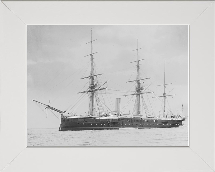 HMS Curacoa (1878) Royal Navy Comus Class Corvette Port Side Photo Print Wall Art Decor Posters, Prints, & Visual Artwork Hampshire Prints 10 x 8 White Frame No