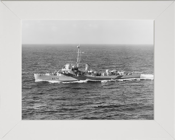 HMS Thornborough (K574) Photo Print - At Sea - Royal Navy Captain Class Frigate Hampshire Prints 10 x 8 White Frame No