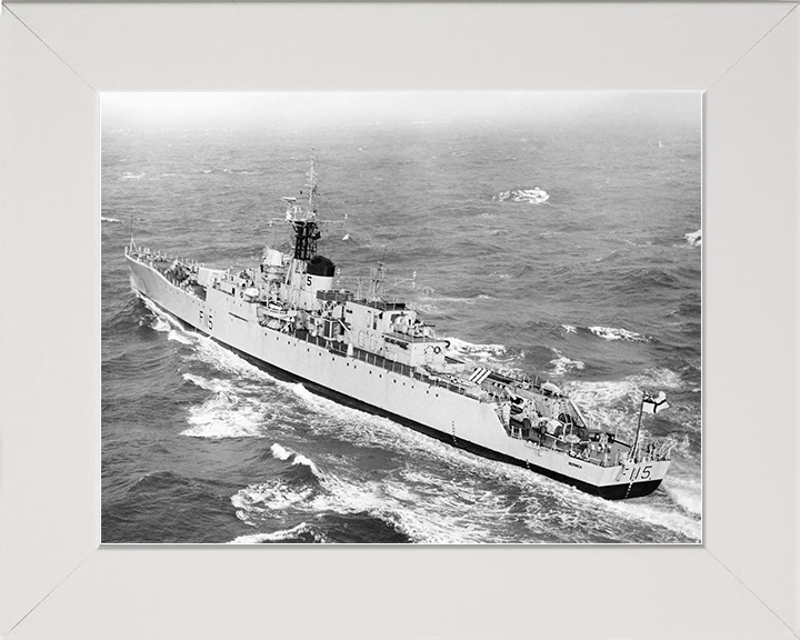 HMS Berwick (F115) Royal Navy Rothesay Class Frigate At Sea Photo Print Wall Art Decor Posters, Prints, & Visual Artwork Hampshire Prints 10 x 8 White Frame No