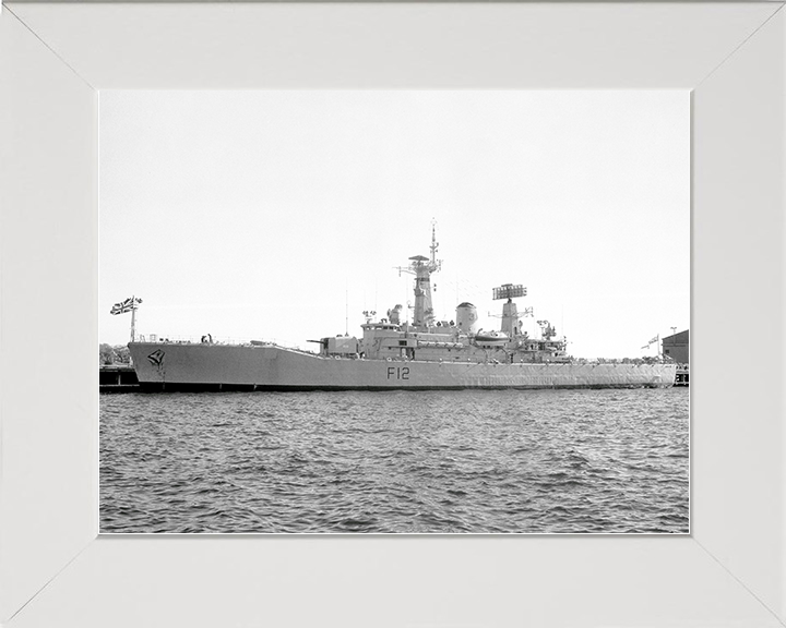 HMS Achilles (F12) Royal Navy Leander Class Frigate Photo Print Warship Decor Wall Art Posters, Prints, & Visual Artwork Hampshire Prints 10 x 8 White Frame No